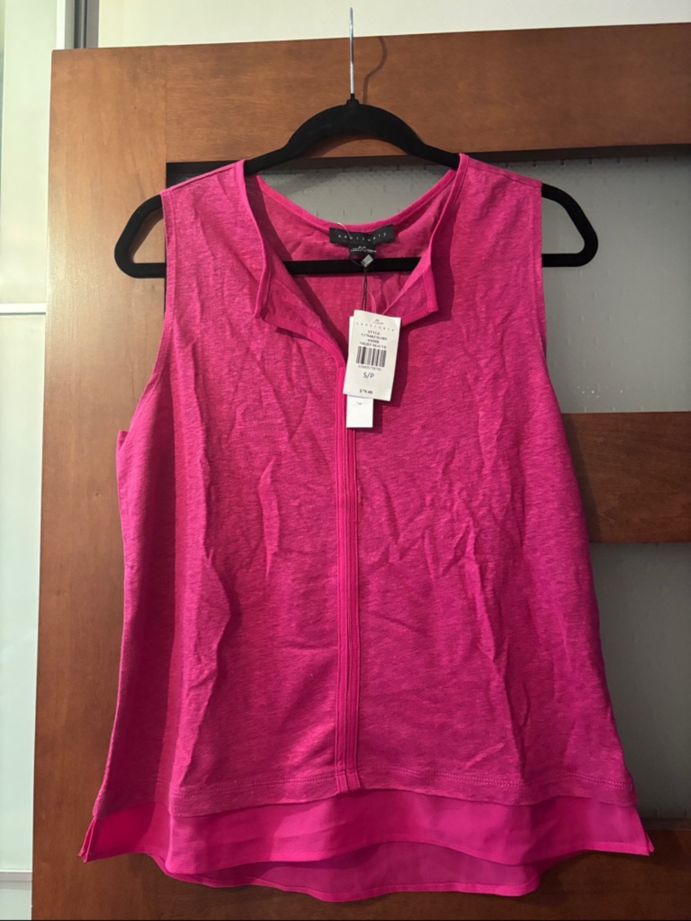 Sanctuary Fuchsia Sleeveless Zip-Front Tank